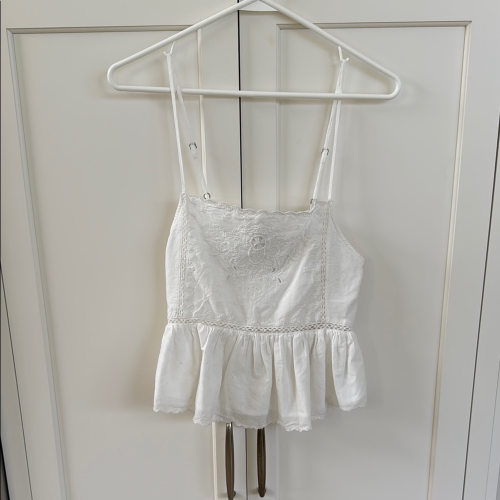 Zara White Lace Camisole Top